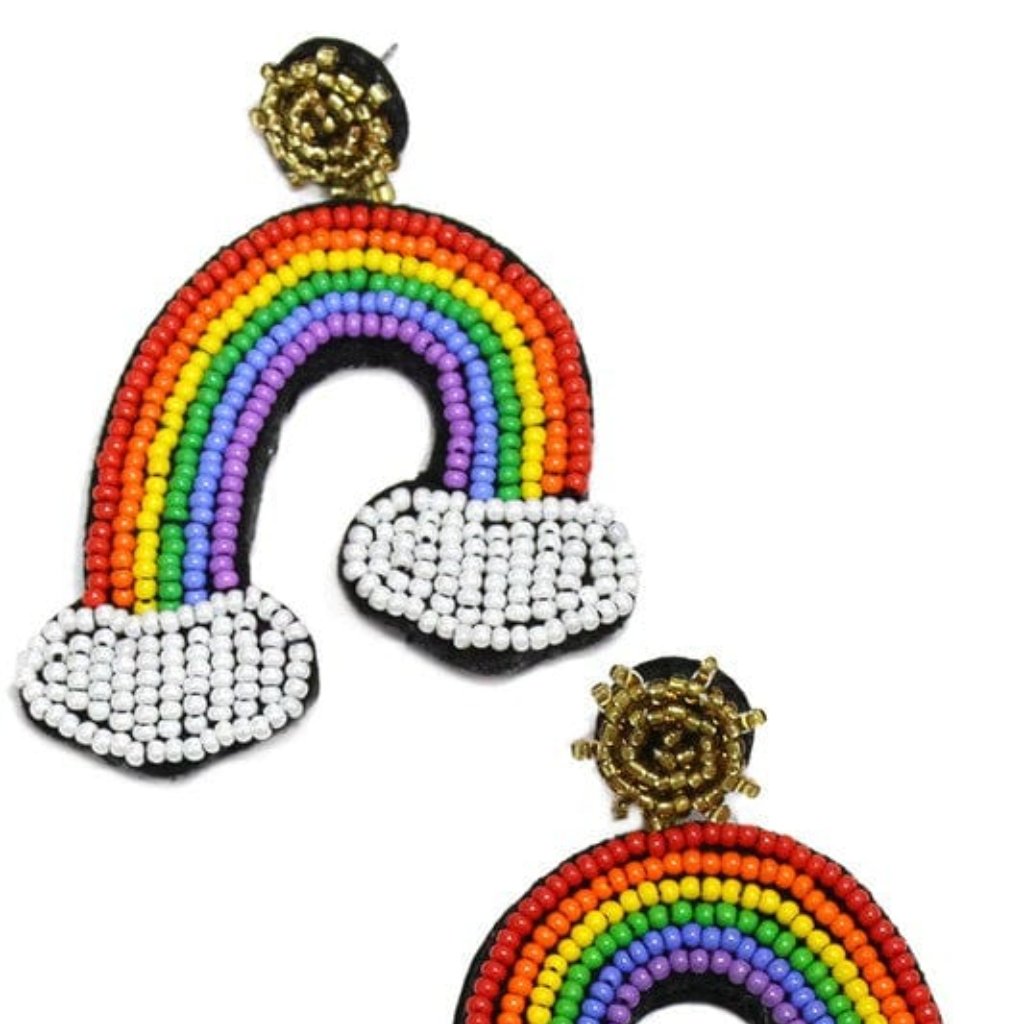 Seed Bead Rainbow Earrings